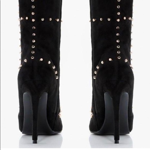 Studded Gold Booties NIB 7.5 - Picture 5 of 8